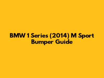 BMW 1 Series (2014) M Sport Bumper Guide