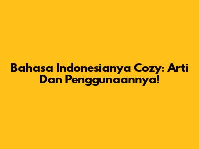 Bahasa Indonesianya Cozy: Arti Dan Penggunaannya!