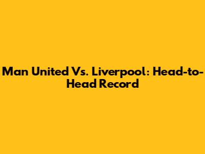 Man United Vs. Liverpool: Head-to-Head Record