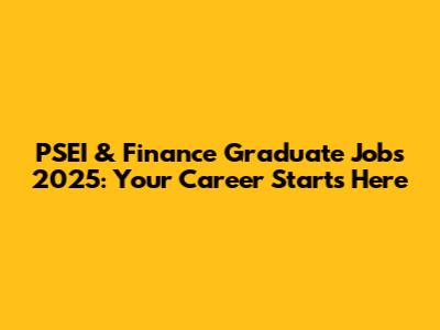 PSEI & Finance Graduate Jobs 2025: Your Career Starts Here