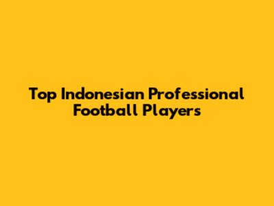 Top Indonesian Professional Football Players